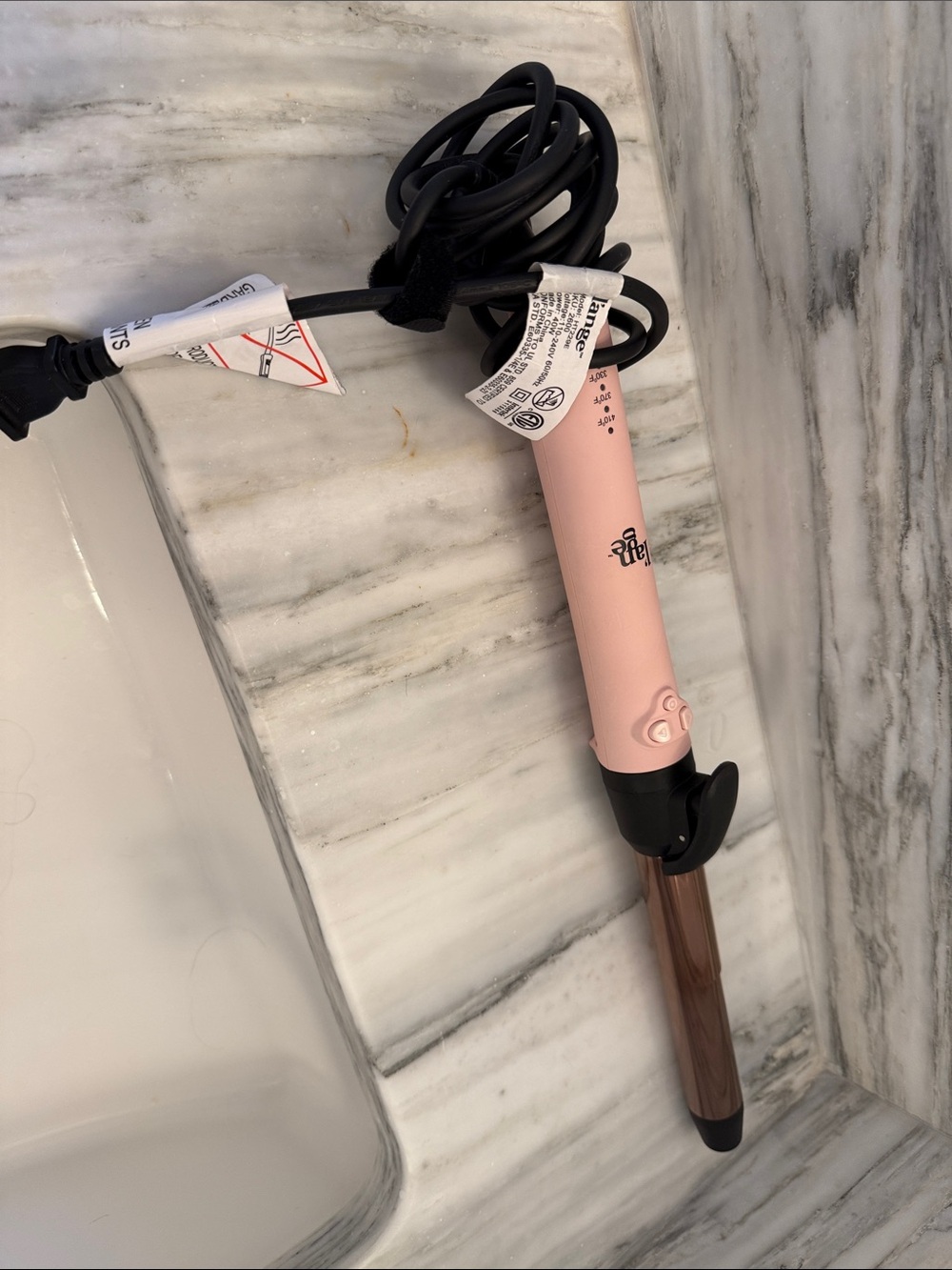 L’ange Pirouette Rotating Curling Iron, Blush. NWOT